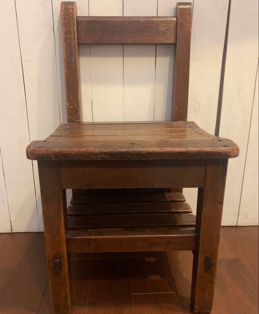 古家具古道具 家具 チェア スツール　木製　スクール椅子