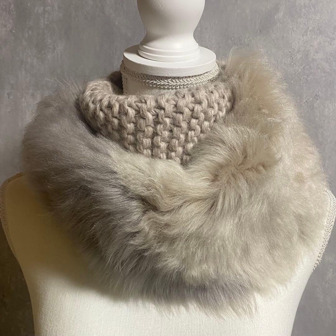 【新品タグ付】ガシュロウアンドコール theory ニット＆ムートン スヌード