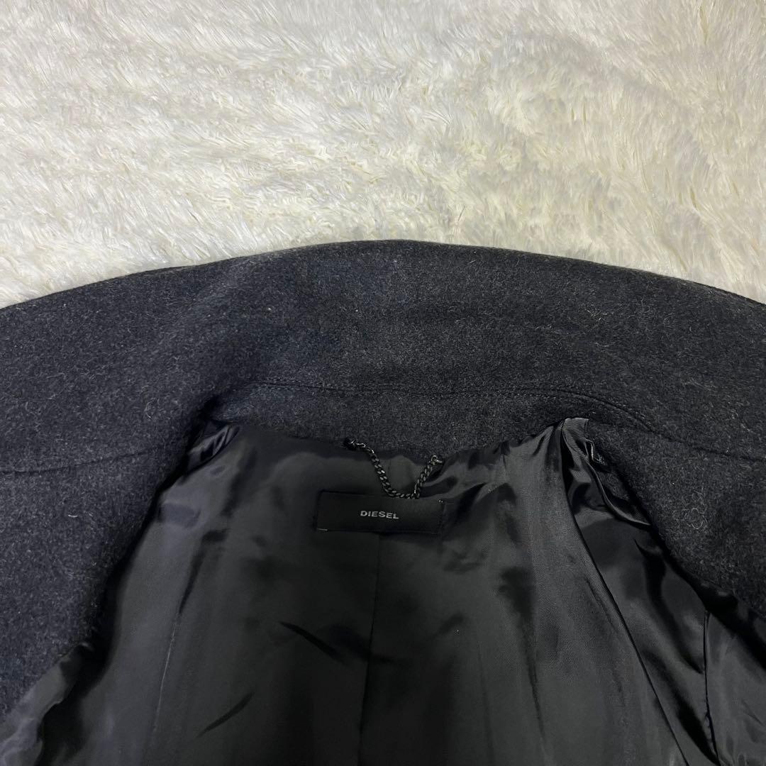 【美品✨️】DIESEL　大人気ライダースロングコート　ゴートレザー×ウール