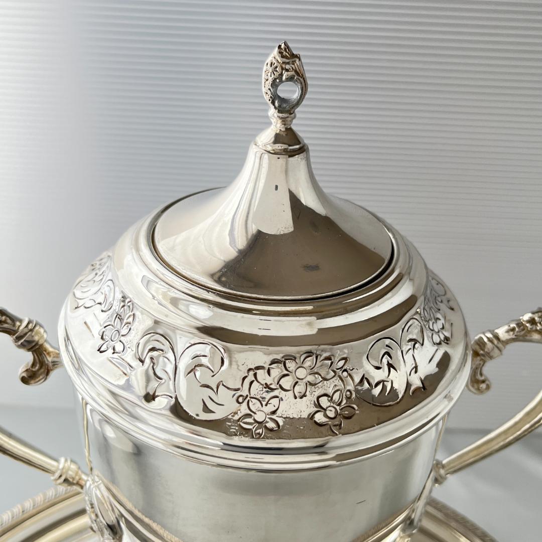 【サモワール】フローラル 【シルバープレート】バナー ホットウォーターサーバー