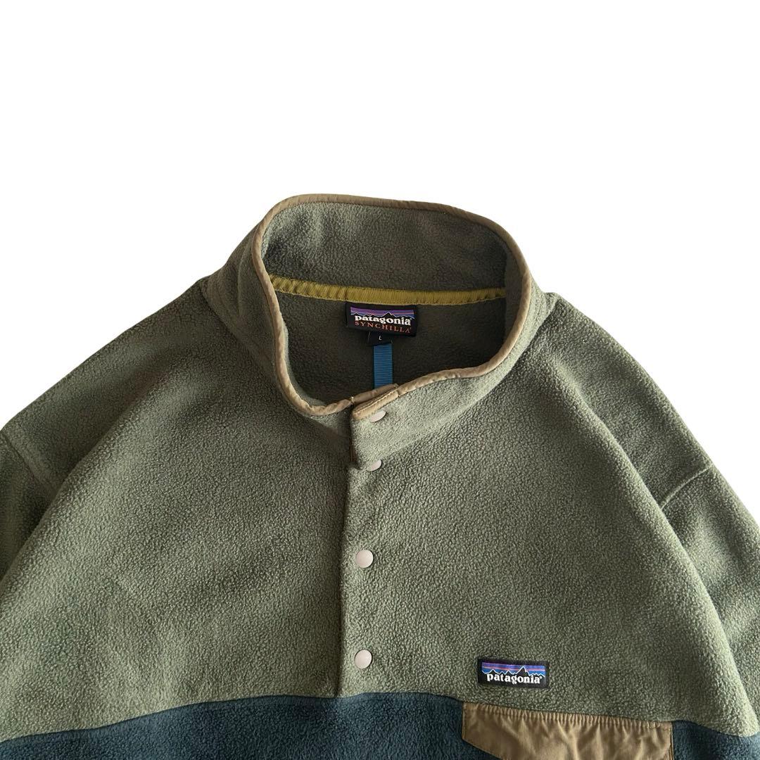 【希少フカフカ】2017年製 パタゴニア スナップT 切り替えデザイン Lサイズ