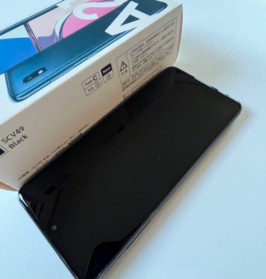 au ほぼ未使用Galaxy A21 SC-42A 64Gブラック透明　ケース付