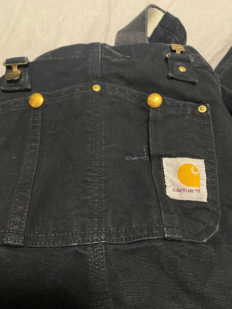 ひ*ろ様 Carhartt ブラックオーバーオール　カーハート　つなぎ