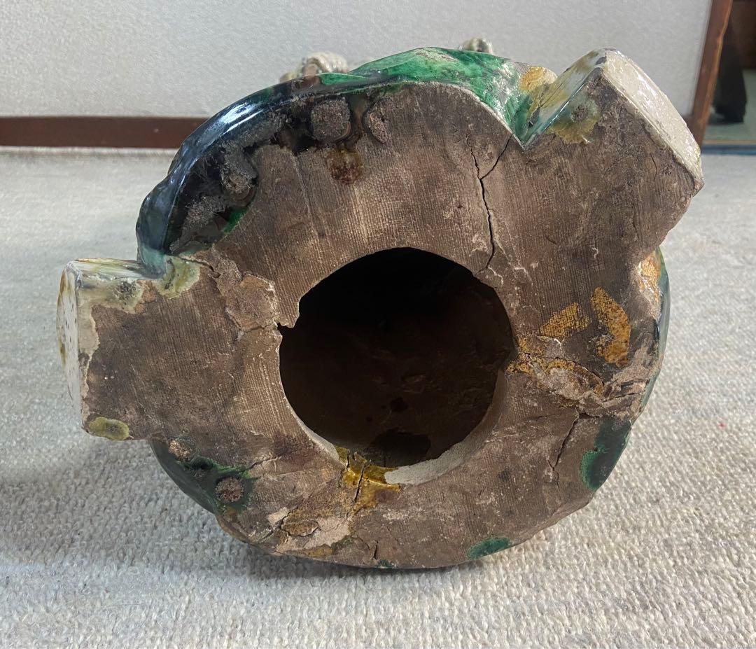 中国　清時代初期　三彩持笛少女像　アンティーク　送料込み0207