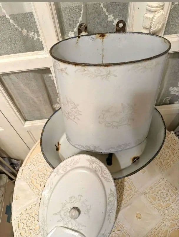 フランス　アンティーク　ホーローファウンテン　琺瑯