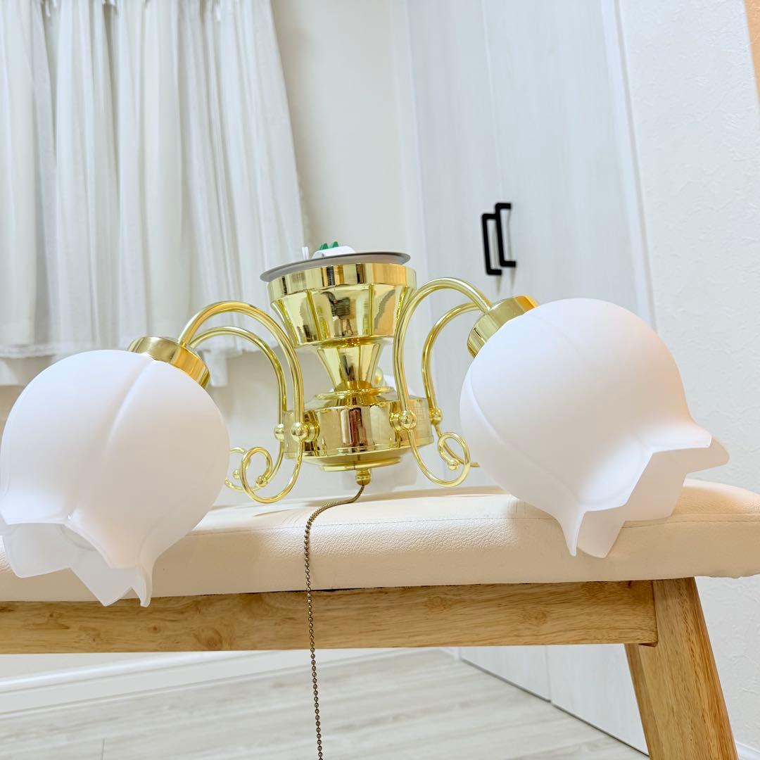 お花　ライト　シーリングライト ゴールド　【Ampoule】　アンティーク