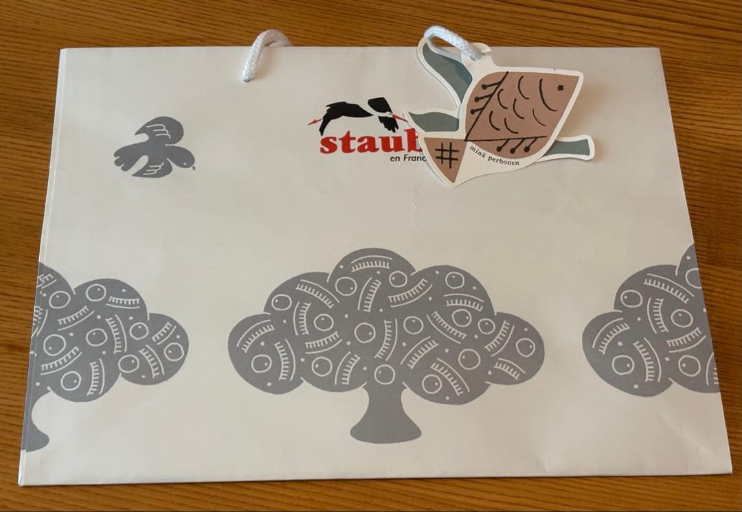 ストウブ ミナペルホネン ホットプレートオーシャンオーバル 23cmリネン