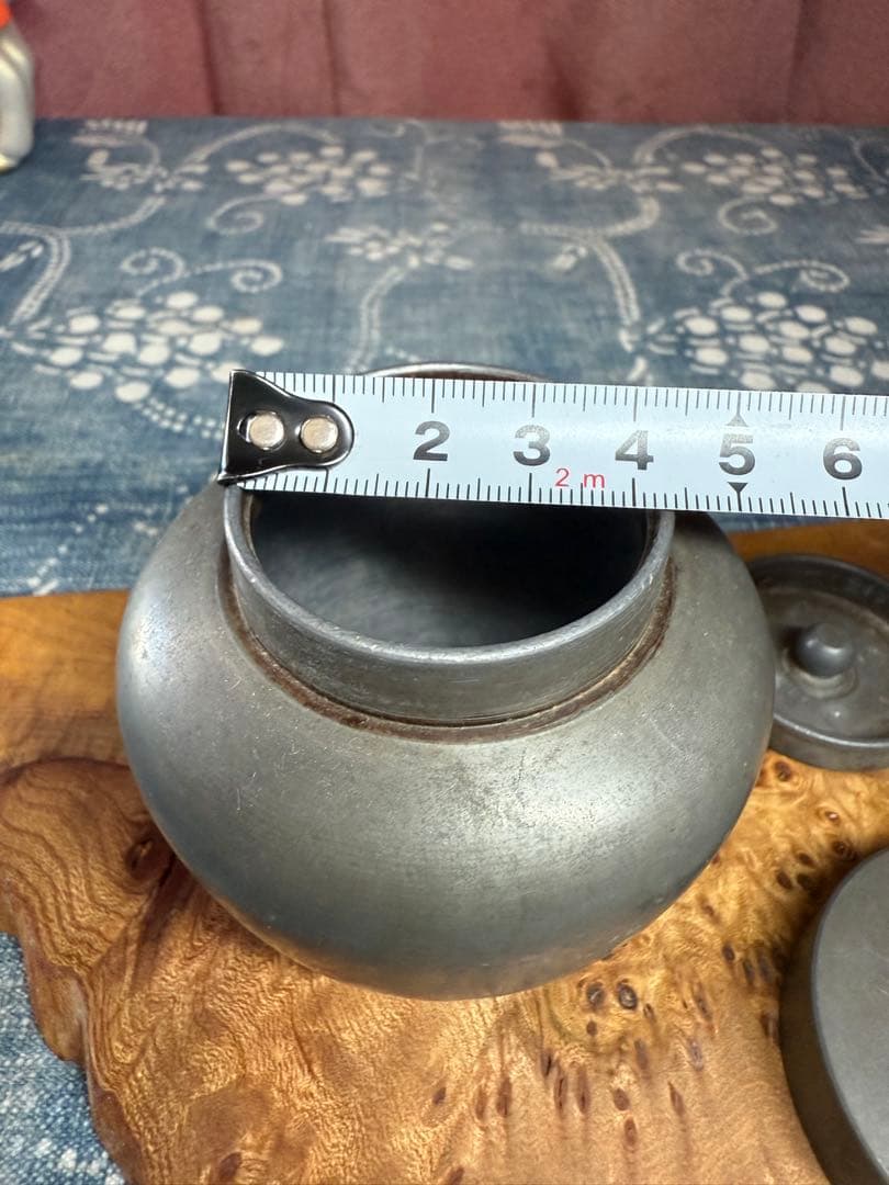 錫製茶壺 茶道具 　古錫　茶壷　錫製茶入