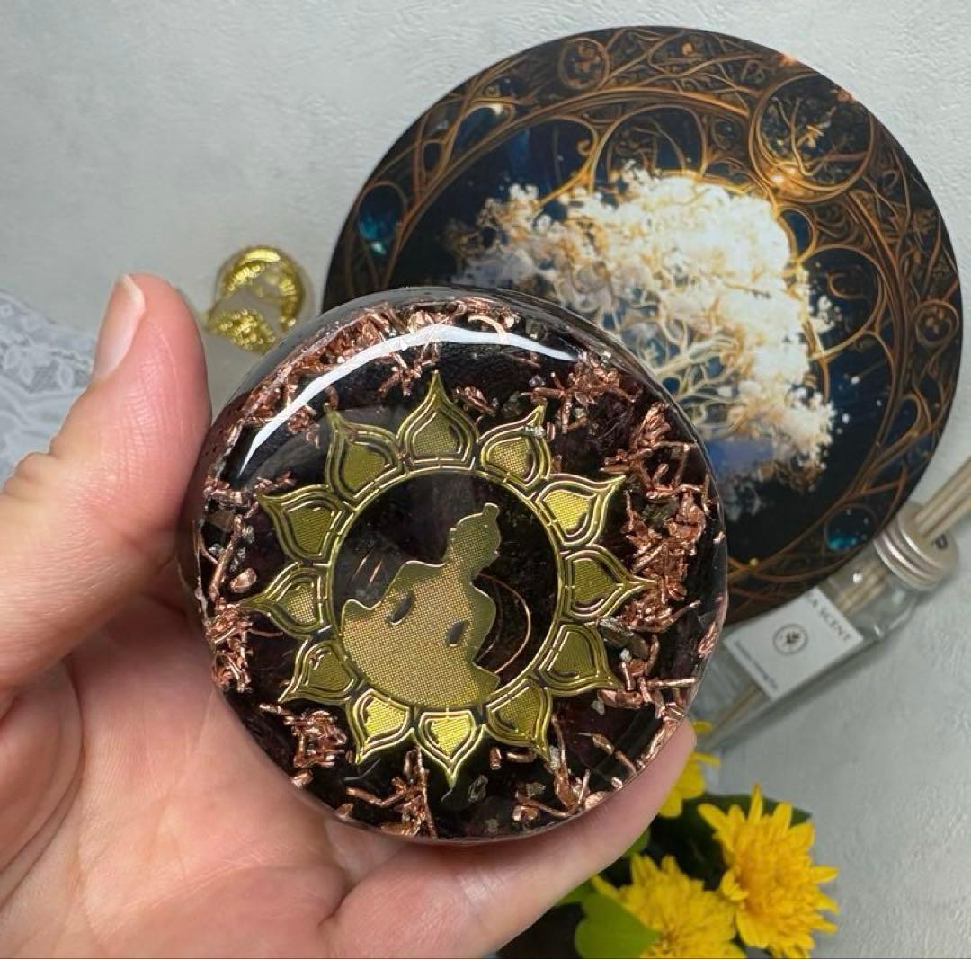 オルゴナイト バラ ディープローズクォーツ＆ ガーネット