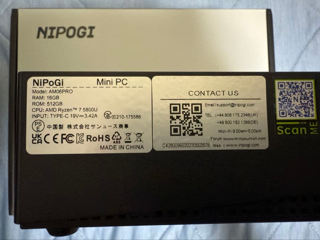 ミニPC NIPOGI Mini PC AMD Ryzen 7 5800U