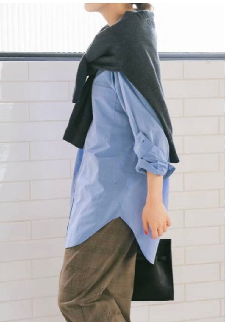 spick＆span 50コットンオーバーシャツ　人気カラー　ブルー