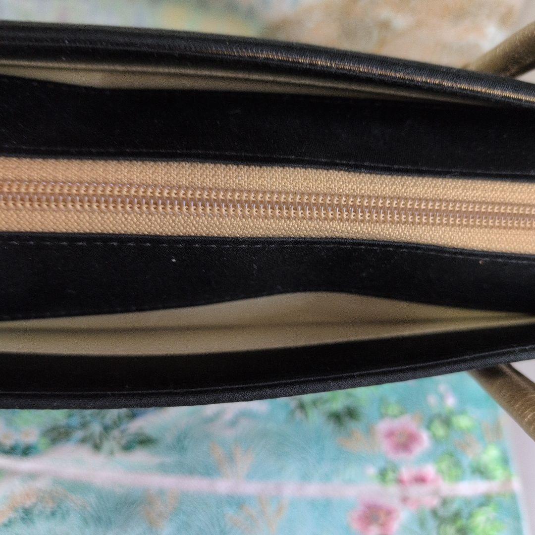 利休バック　和装用バッグ 上品　結婚式　黒　大きめ　正絹　美品