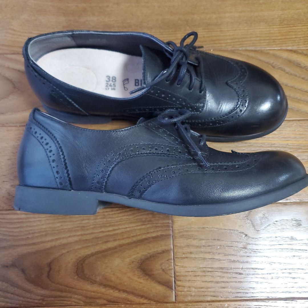 BIRKENSTOCK ララミーロー　ブラックレースアップシューズ 38