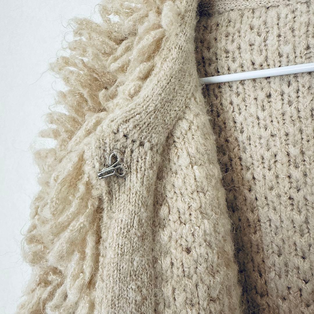 【Ray BEAMS】ミックスループ編み ニットジャケット カーディガン