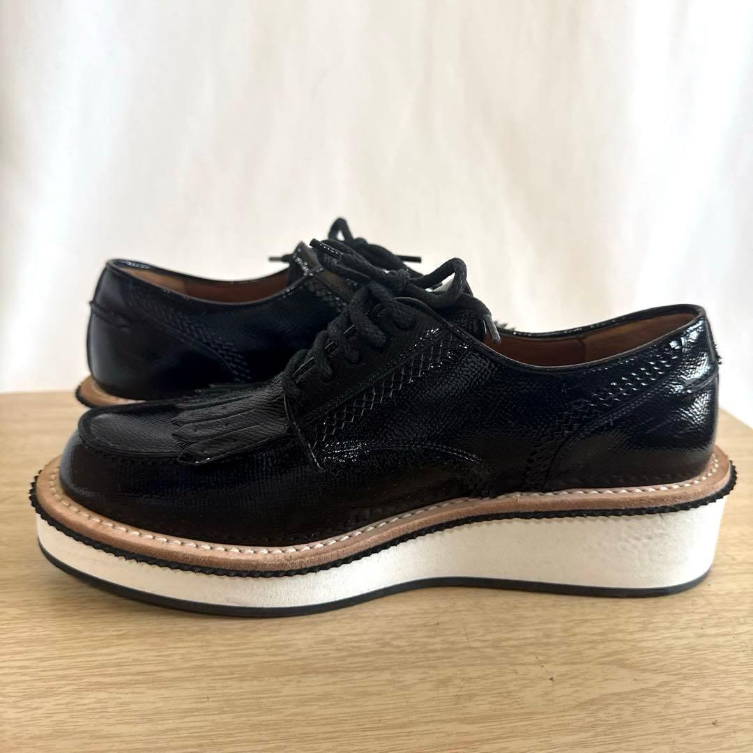 【極美品】GIVENCHYジバンシィブラックレザー フリンジ ローファー 厚底