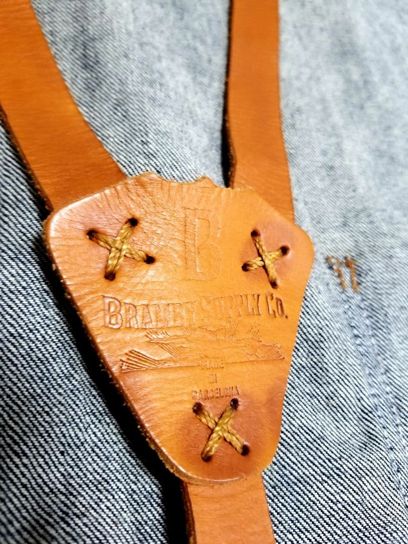 【美品】エプロン 岡山デニム デニム 赤耳 レザー 牛革