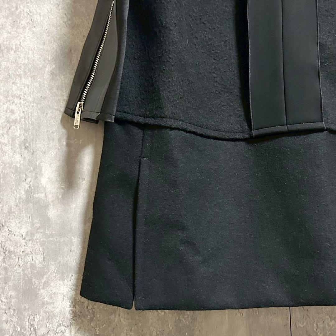 専用undercover アンダーカバー 袖レザー ダッフルコート アウター 黒