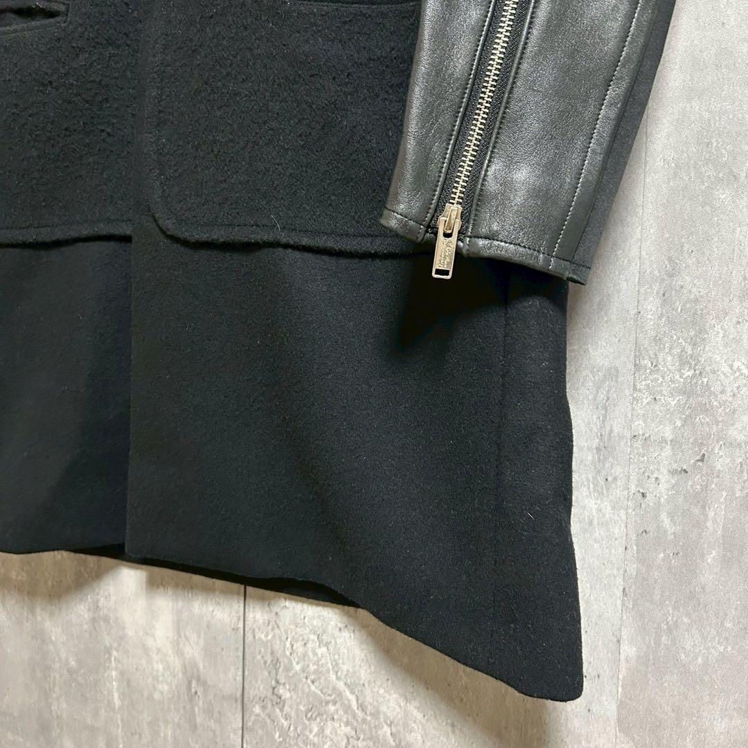専用undercover アンダーカバー 袖レザー ダッフルコート アウター 黒