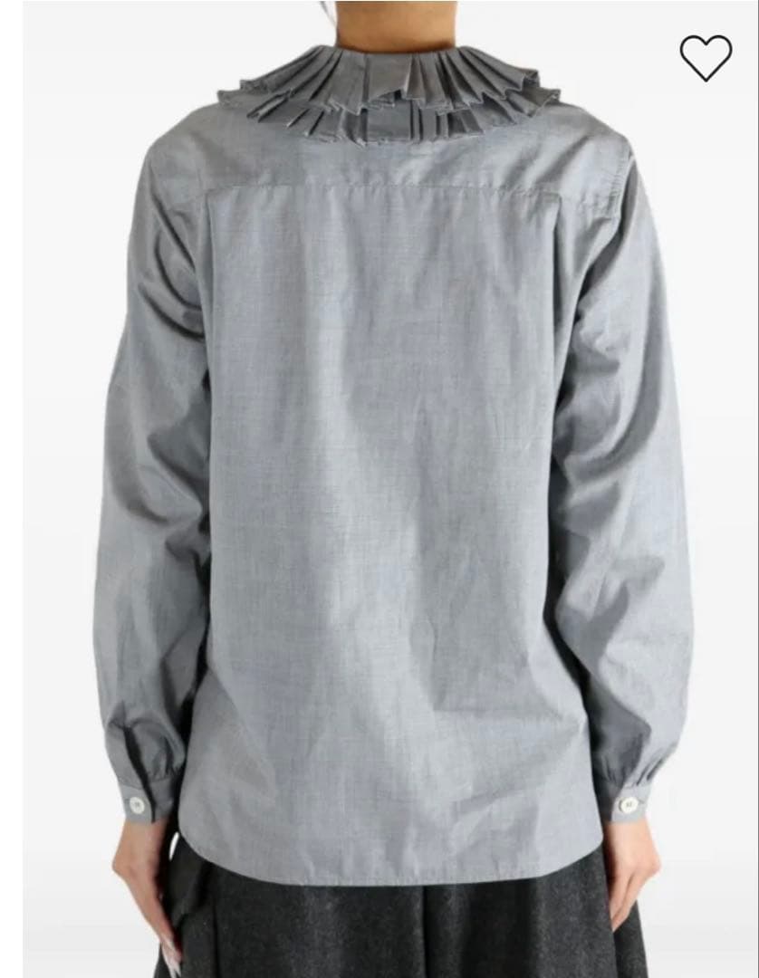 マーガレットハウエル ラッフルカラーブラウス フリル襟シャツ グレー