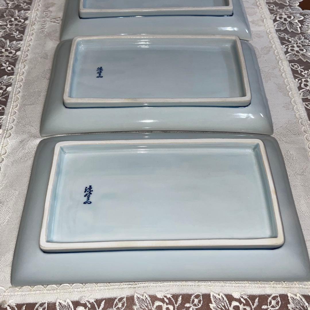 源右衛門　深付俵唐草　長角皿　5枚セット　未使用