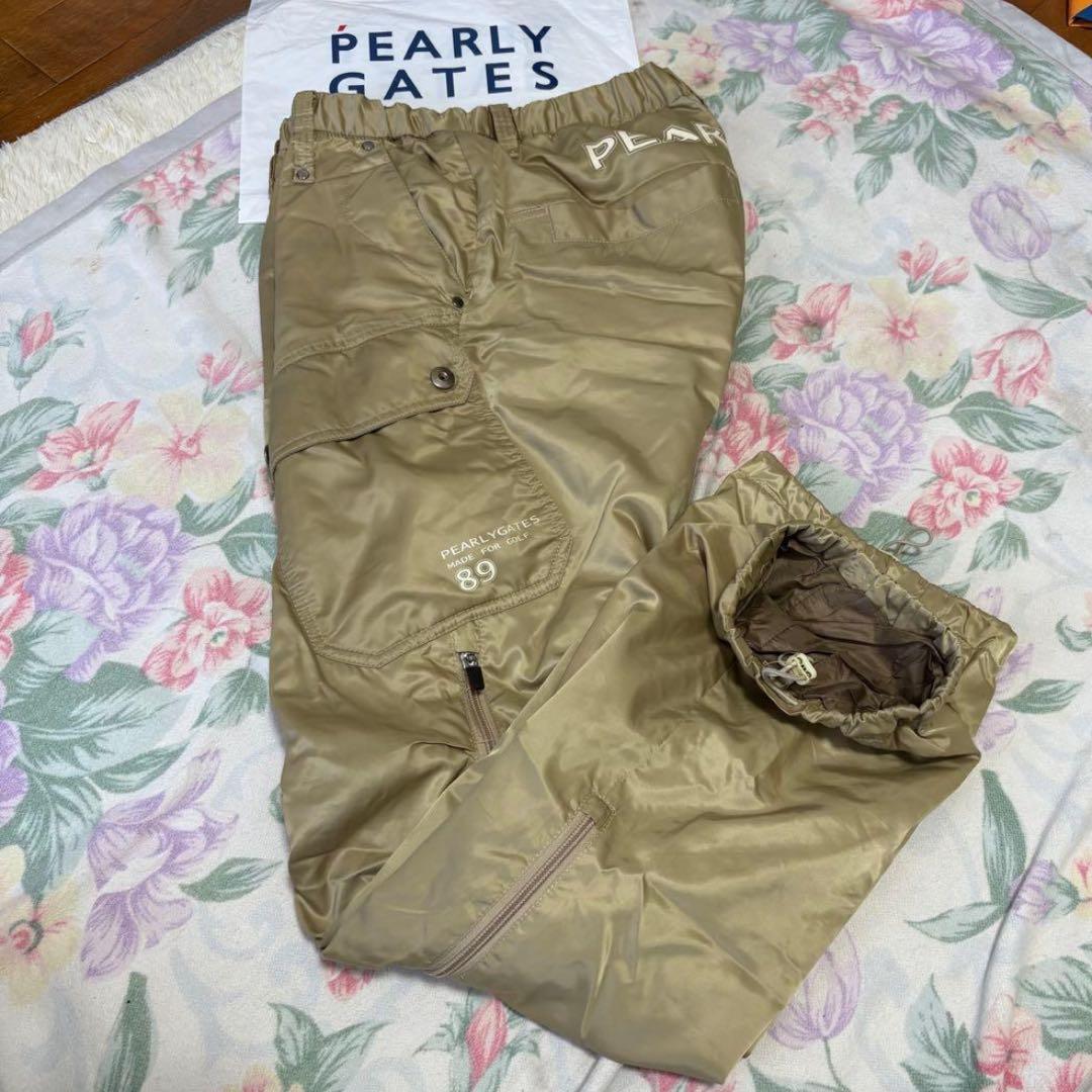 美品W80-84cmPEARLYGATES秋冬ウエスト伸縮7P3D撥水防風パンツ