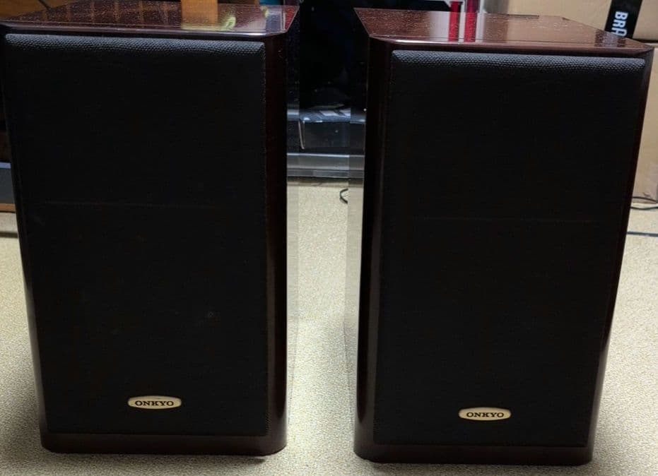 ONKYO D-202AX LTD ダークウッド スピーカー 2台ケーブルセット