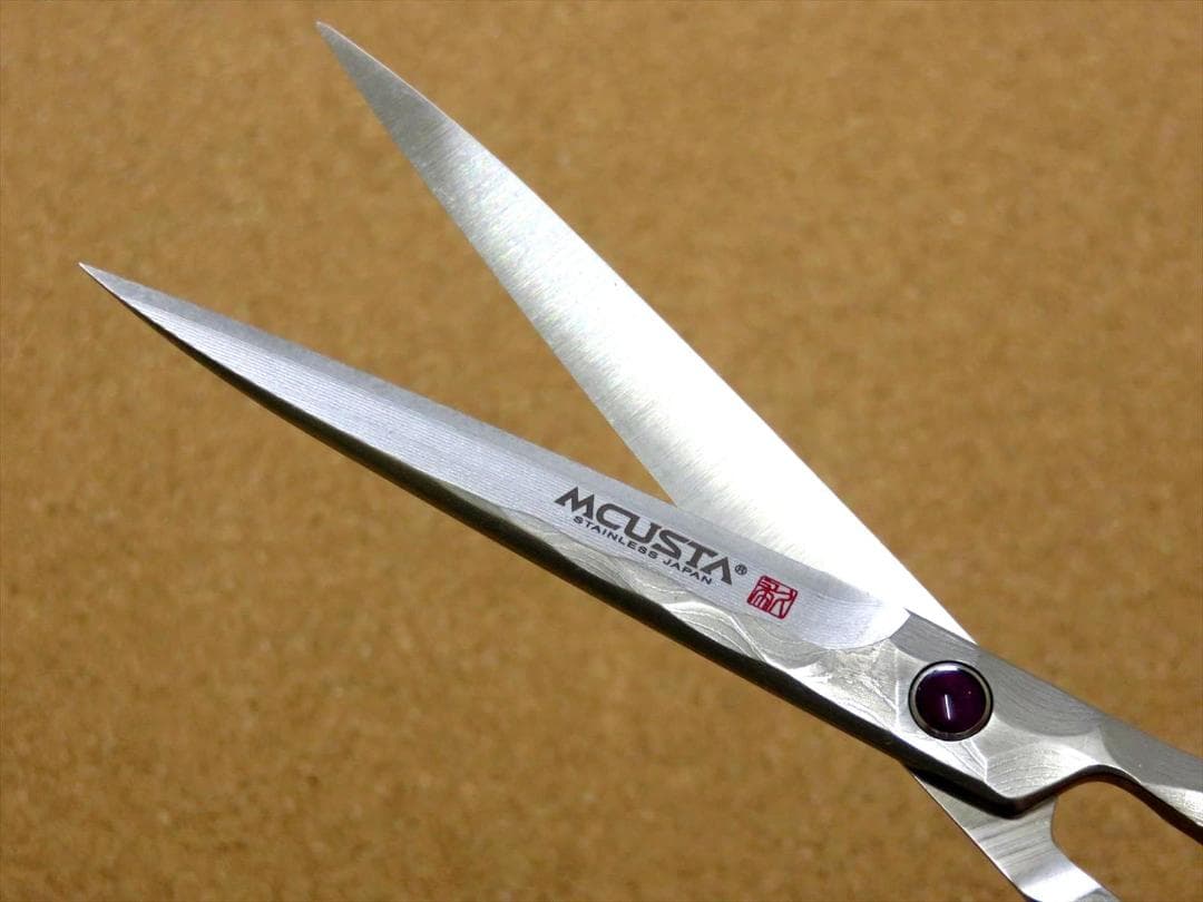 関の刃物 エムカスタ はさみ 富士山 ダマスカス 32層鋼 V金10号 桐箱 鋏