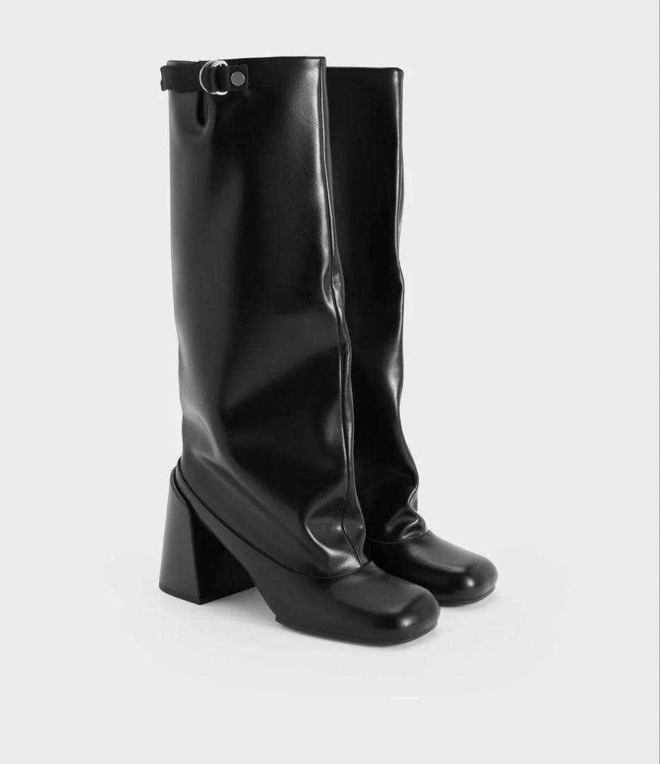 CHARLES & KEITHブロックヒールロングブーツ 36 23センチ