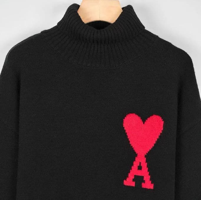 AMI PARIS ニット タートルネック セーター ブラック L