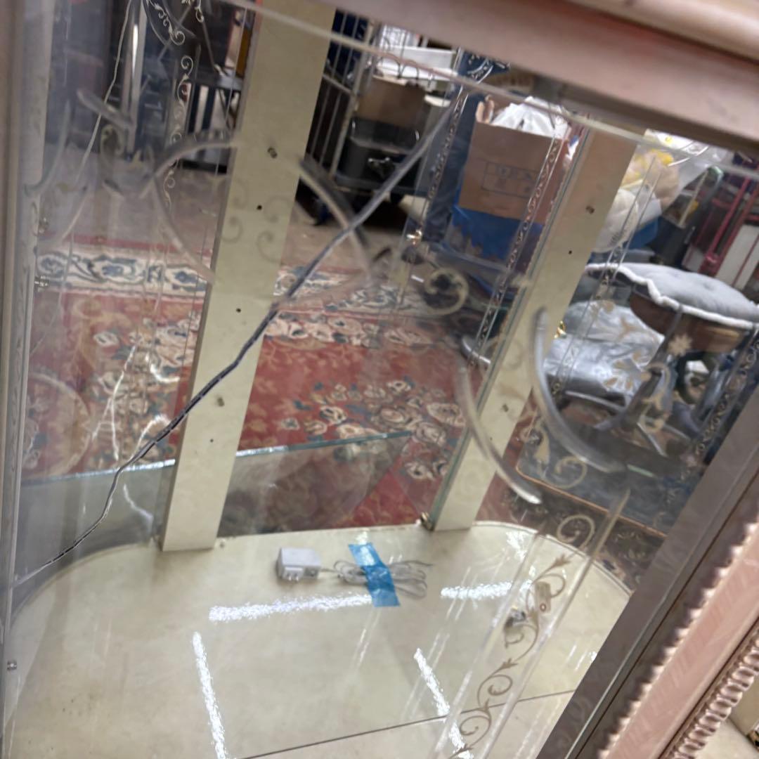 ロココ アンティーク ガラスショーケース コレクションケース 飾り棚 棚板2枚