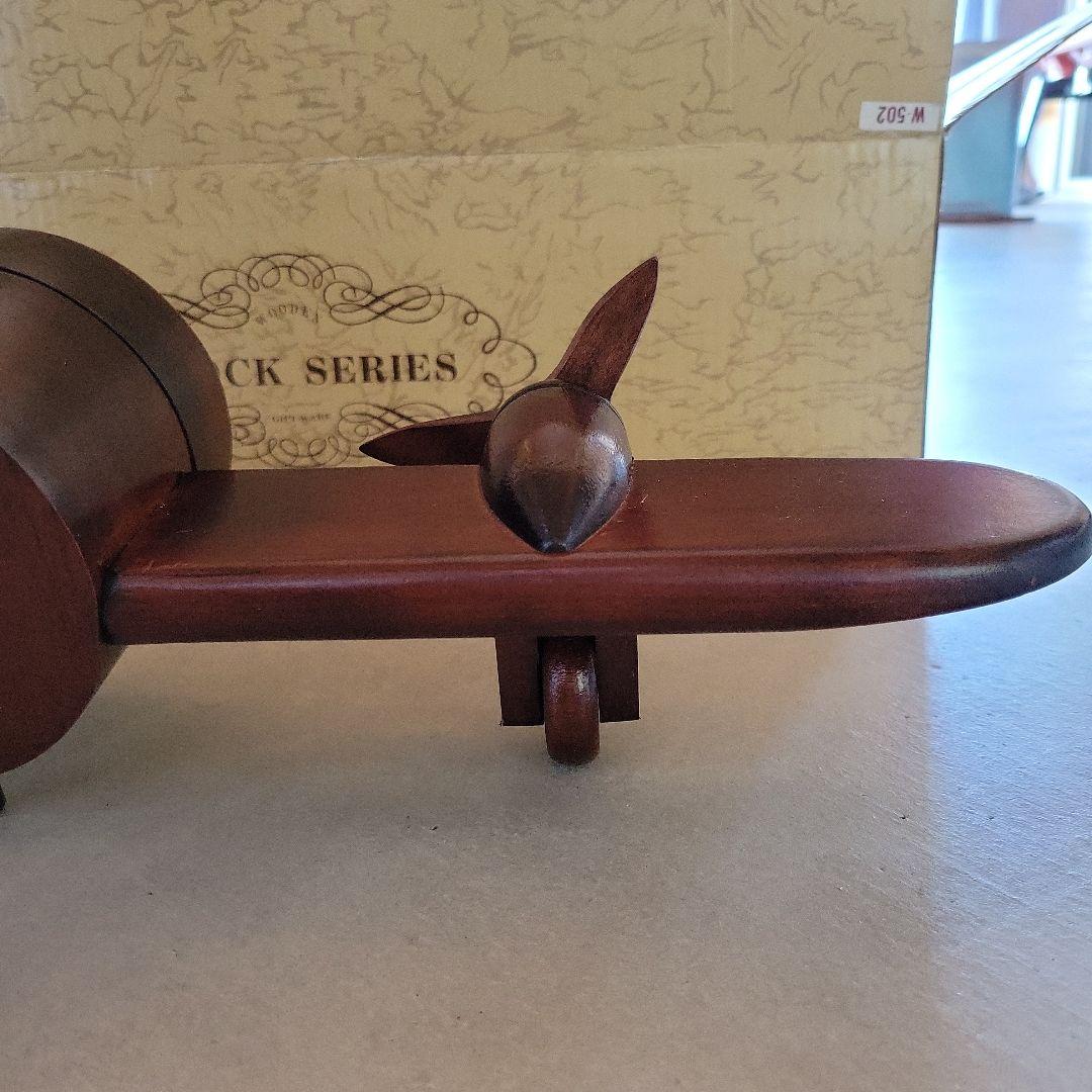 飛行機型木製置時計