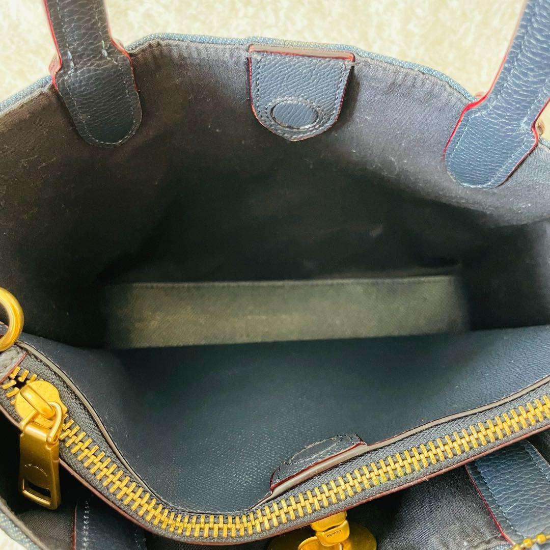 【美品】COACH ハンドバッグ 2way ショルダーバッグ デニム ウィロウ