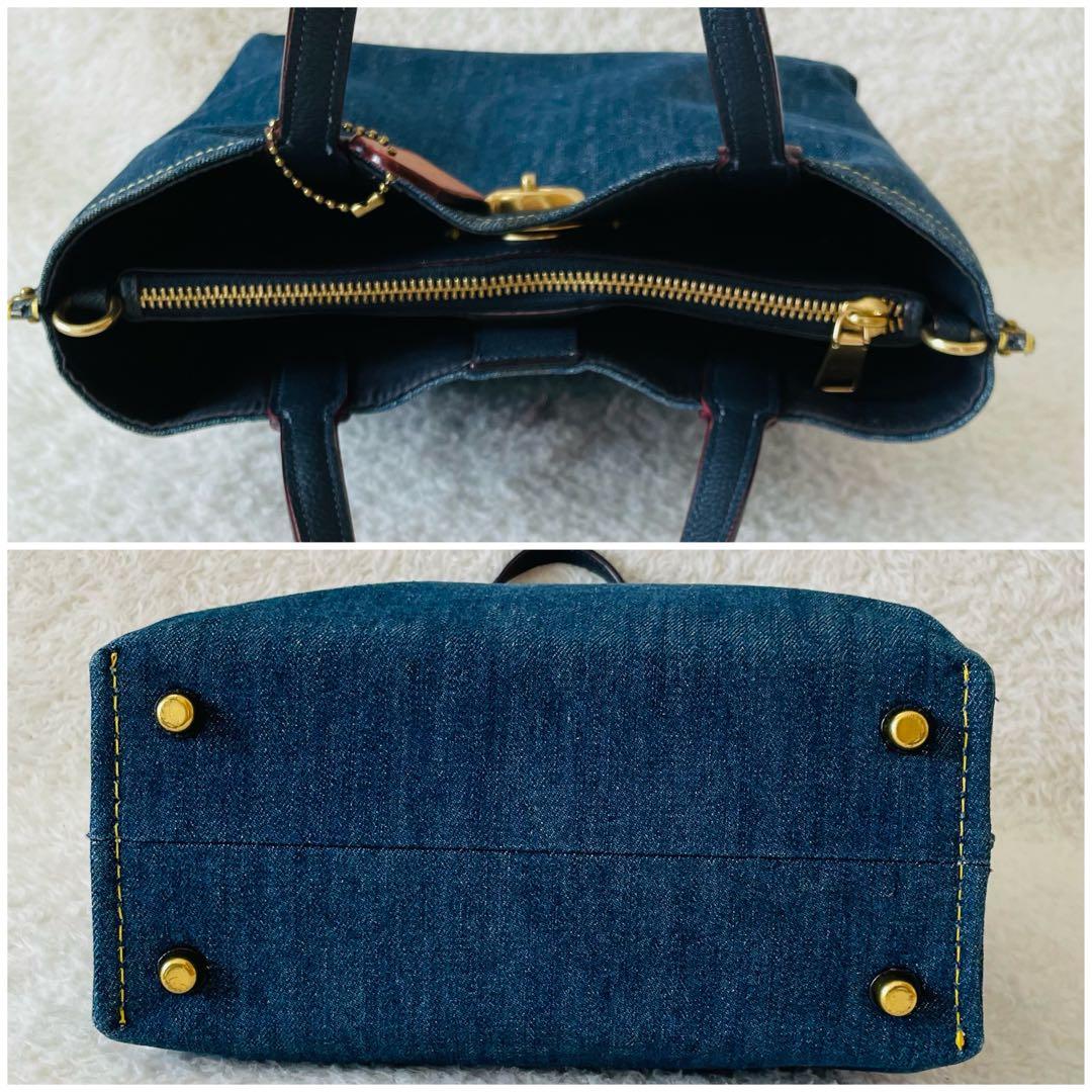 【美品】COACH ハンドバッグ 2way ショルダーバッグ デニム ウィロウ