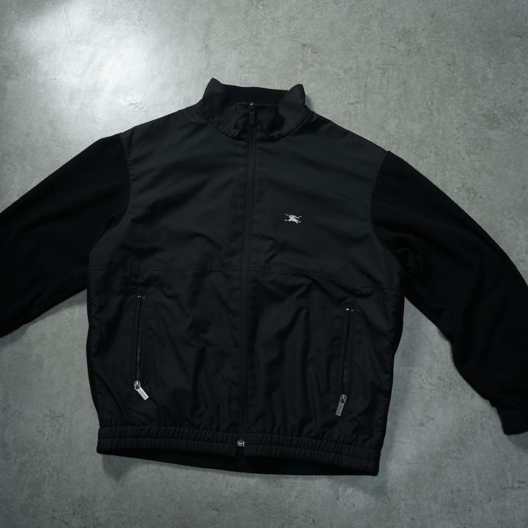 00s y2k BURBERRY 異素材 スイングトップ ナイロン 短丈 ホース