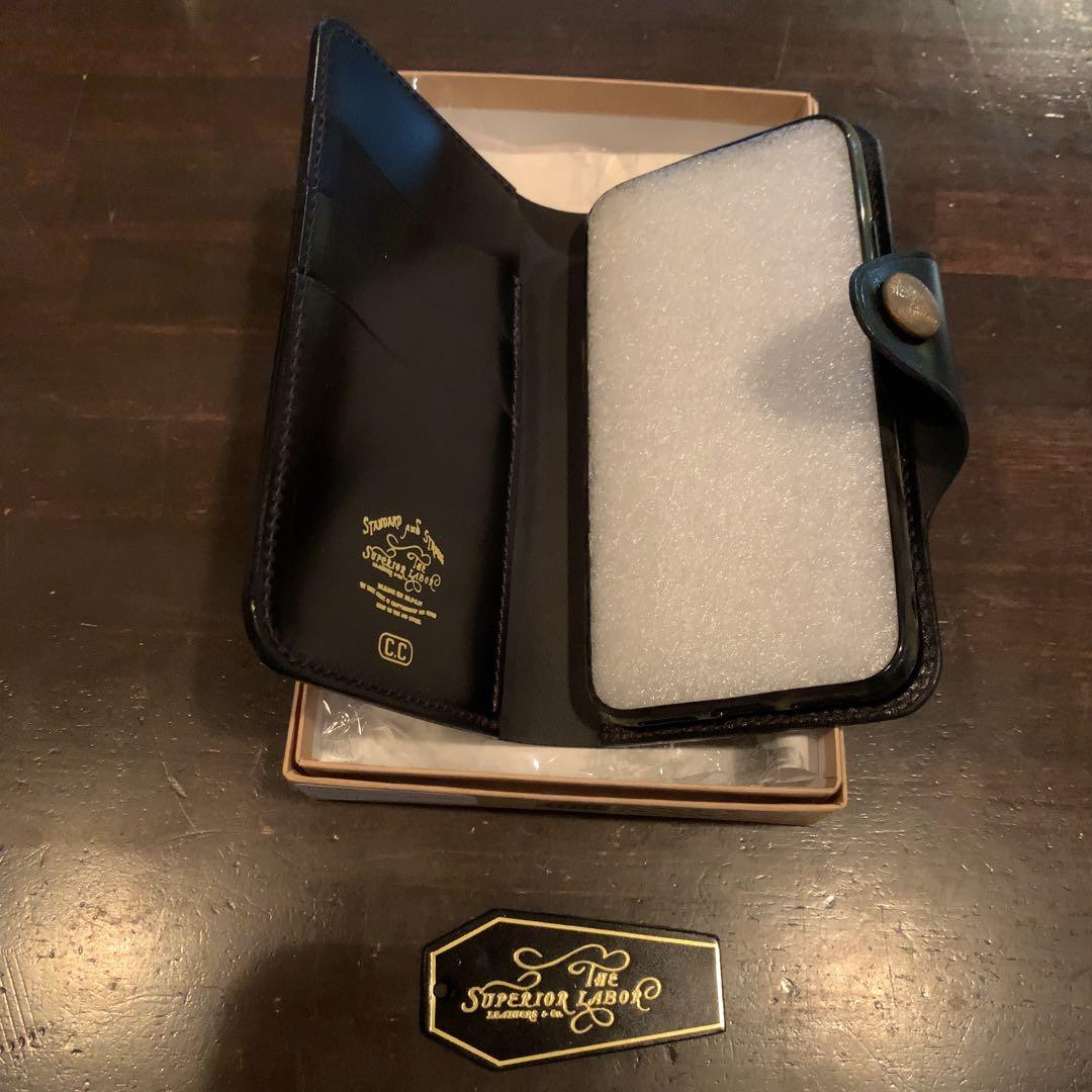 新品箱入りシュペリオールレイバー iPhoneX レザーケース黒 コードバン