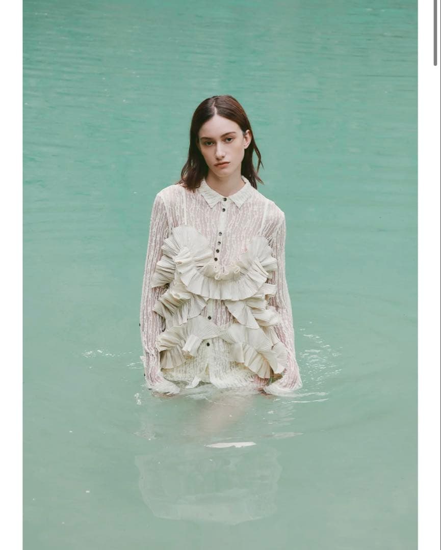 トップス TULLE LACE SHIRT