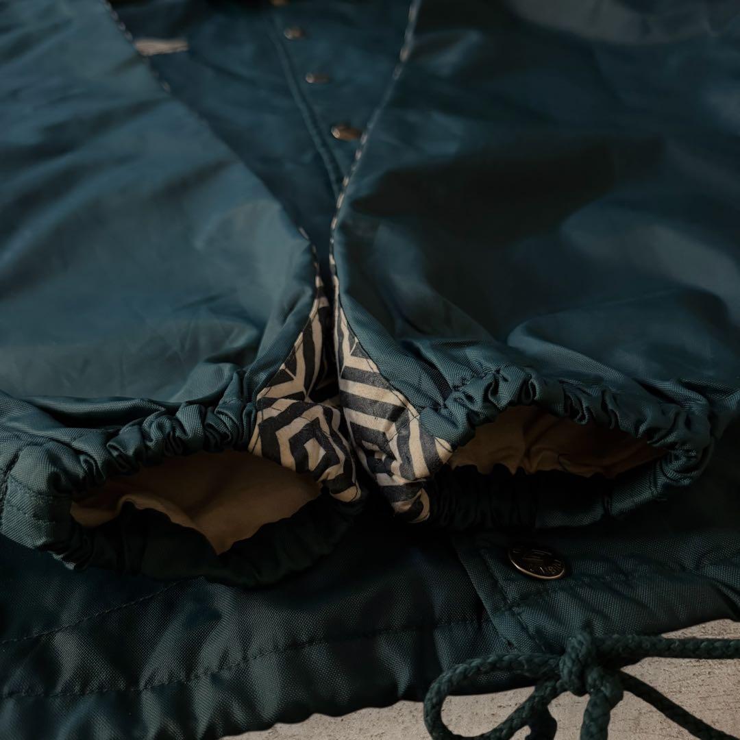 UMBROアンブロ90sコーチジャケット刺繍ロゴドローコードナイロンジャケット緑