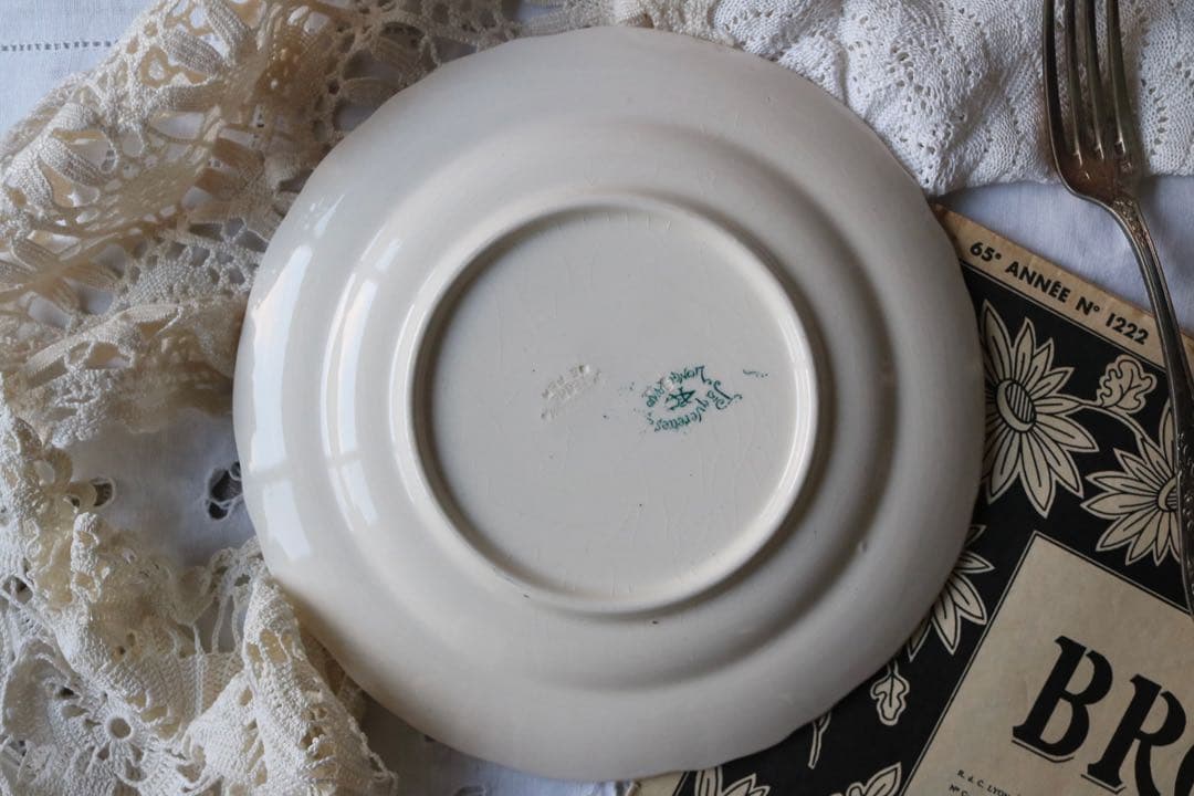 LONGCHAMPS デイジー　ブルーグリーン　デザート　プレート　フランス