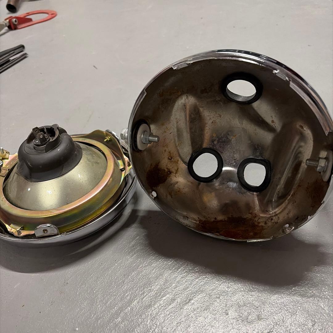 sr400 WMヘッドライトステー　純正ライト