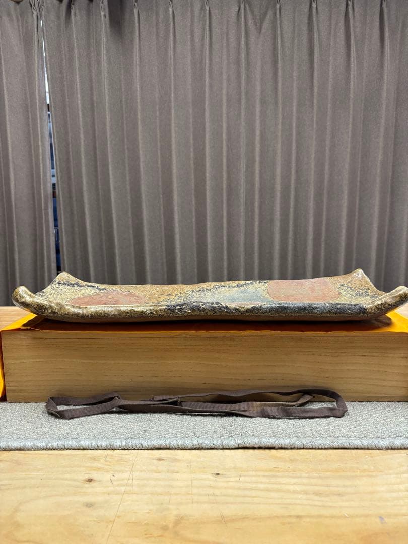 Bizen Ware　たたき皿　長方皿　楽山窯　藤原康　備前焼　びぜん