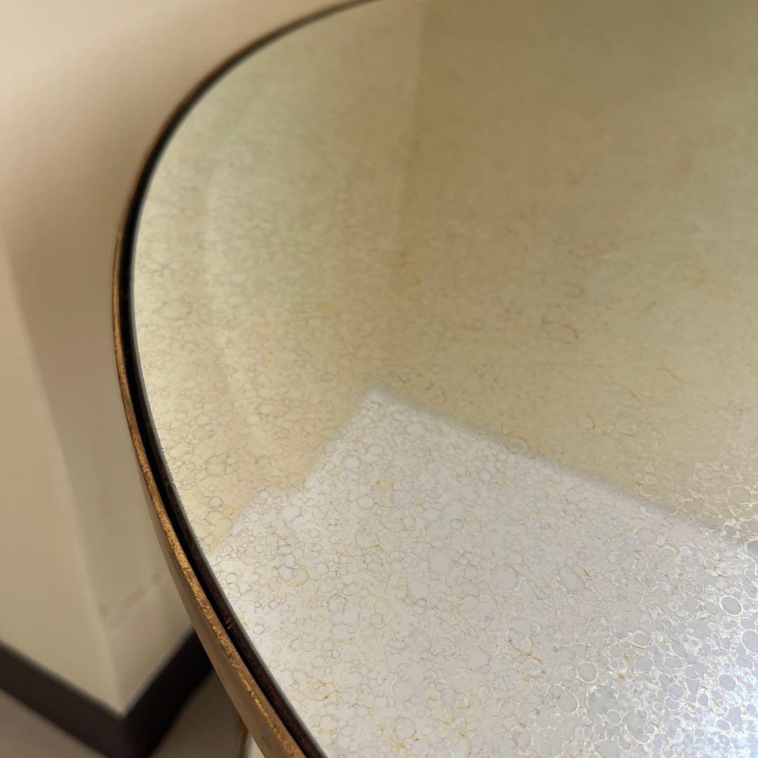 円形ガラスサイドテーブル ゴールドアンティーク仕様　122