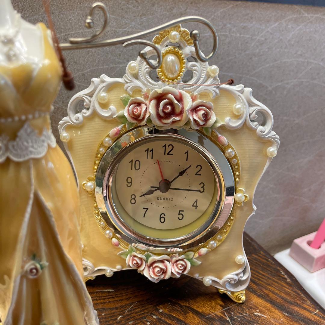 ゴージャス　インテリア　3点セット　アンティーク　ミラー　置き時計　デイジー