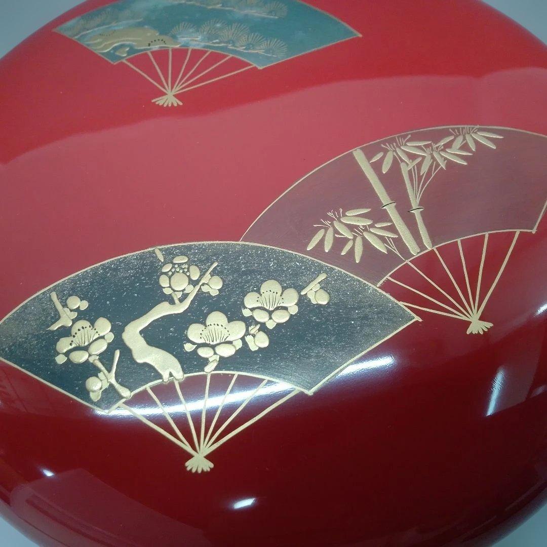 食籠　ジキロ　木製　五君子（松竹梅蘭菊）