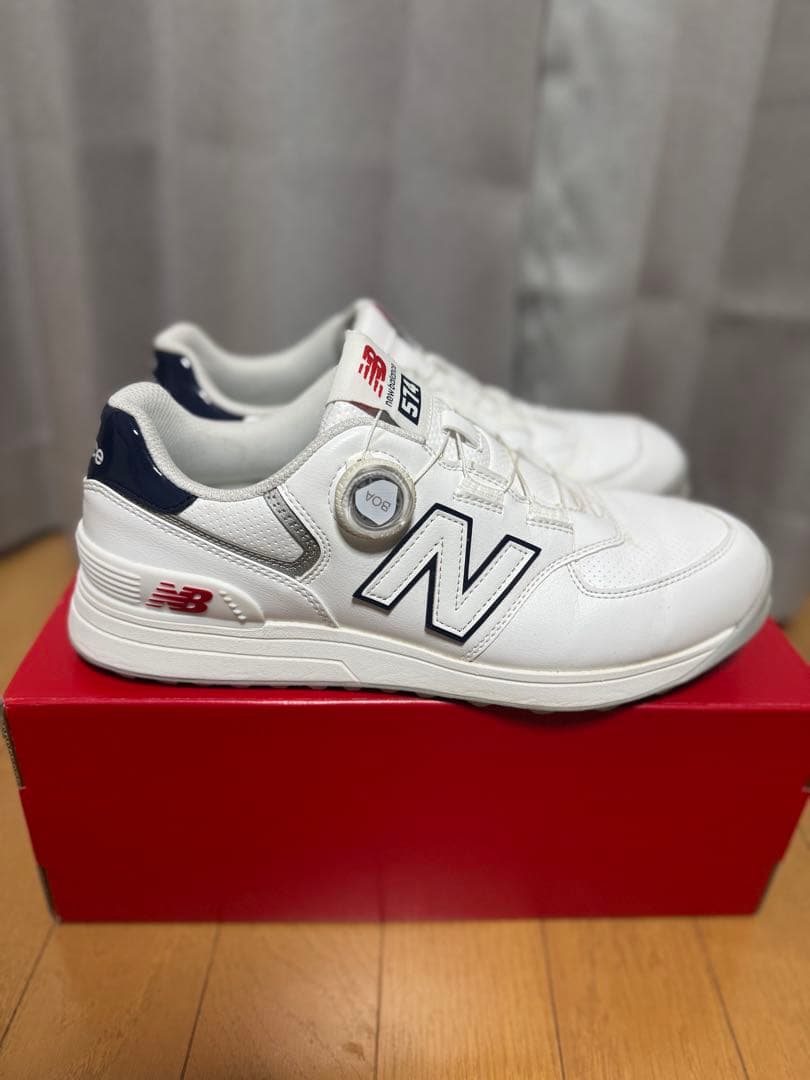 【aka】ゴルフシューズNew Balance 574 ホワイト/ネイビー