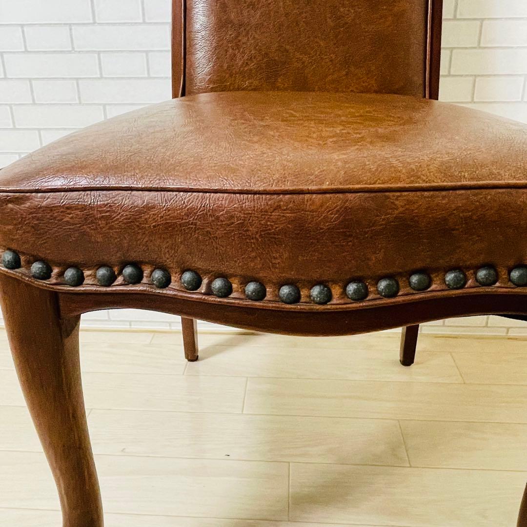 maruni マル二木工 ブラウン ダイニングチェア 鋲打ち 貴族 ベルサイユ