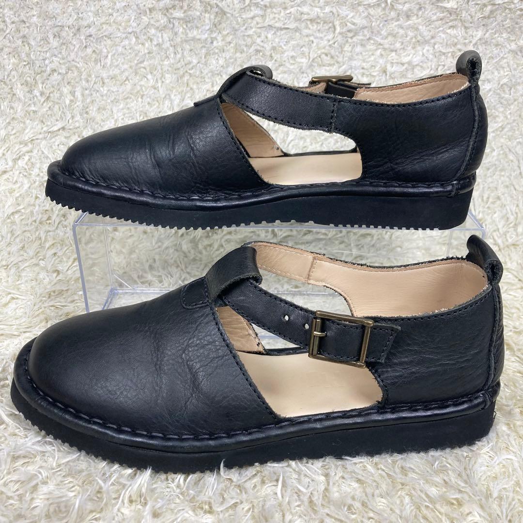 『美品』PUNTO PIGRO Tストラップ レザーシューズ ブラック レザー