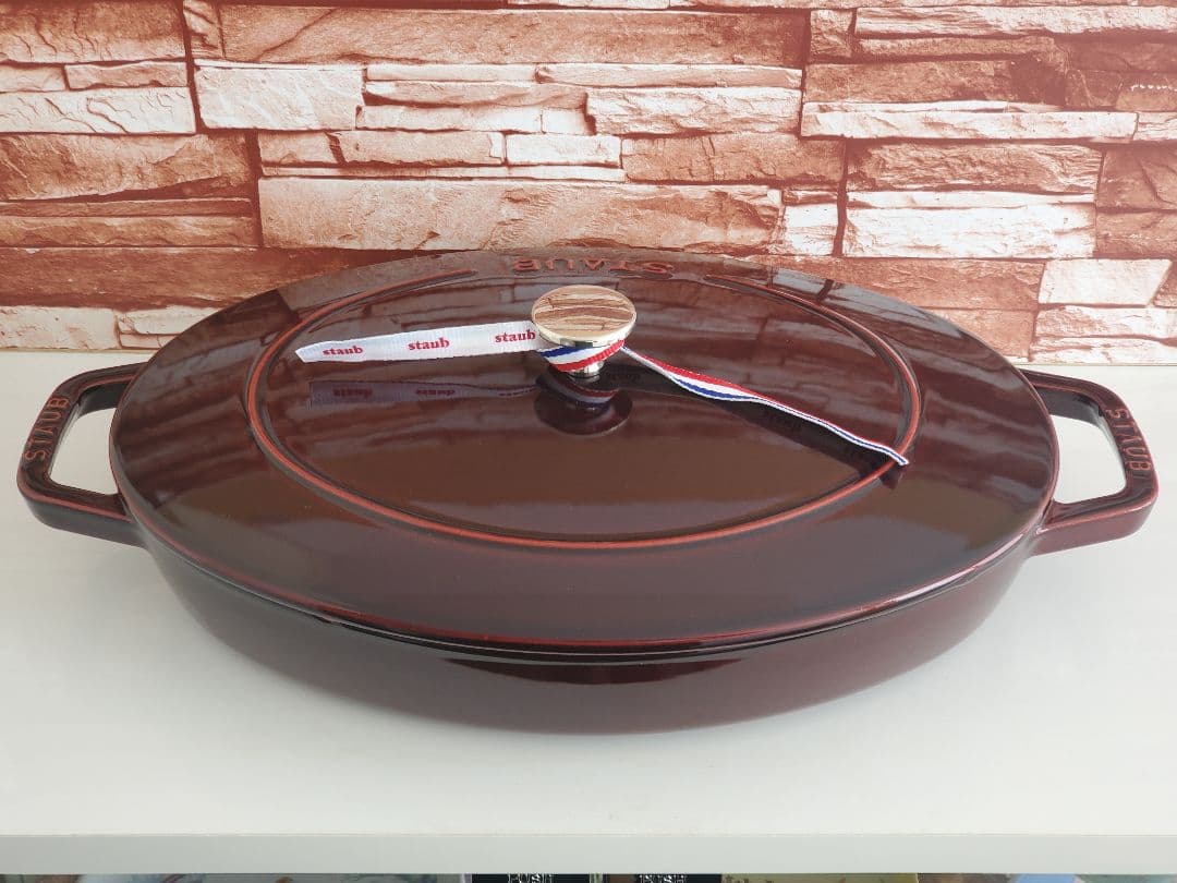 【極美品/timesale】staub オーバル ホットプレート 33cm