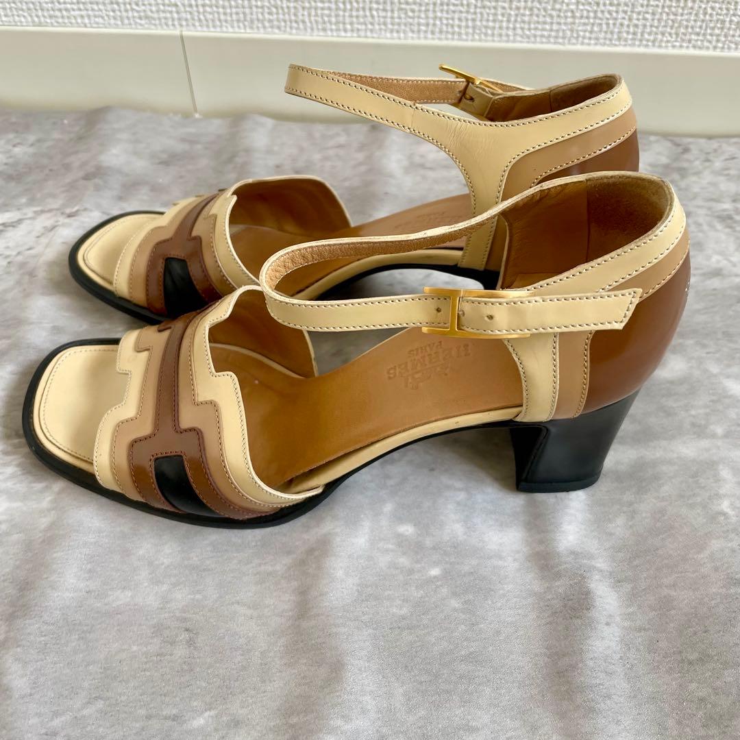 エルメス アンサン サンダル ヒール マルチカラー 36サイズ