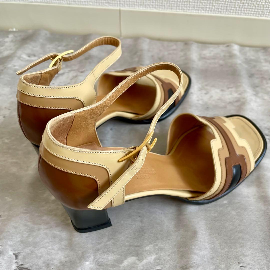 エルメス アンサン サンダル ヒール マルチカラー 36サイズ