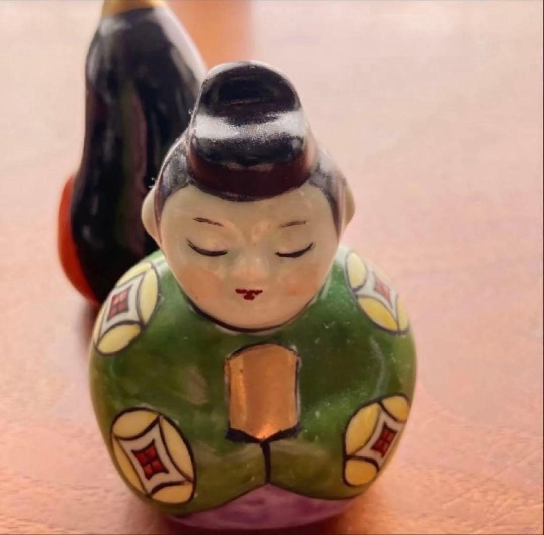 有田焼 円左エ門 雛人形 立雛 ペア＋飾り皿 三点セット｜手描き陶器 ひな飾り